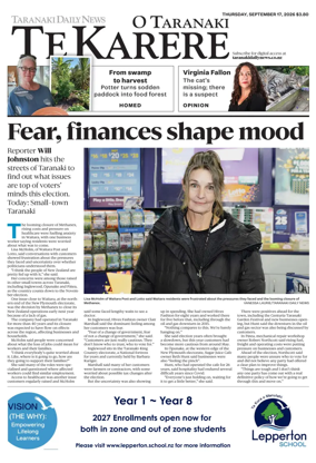 Cover of Taranaki Daily News