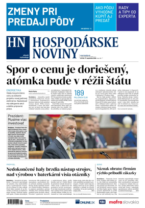Cover of Hospodarske noviny