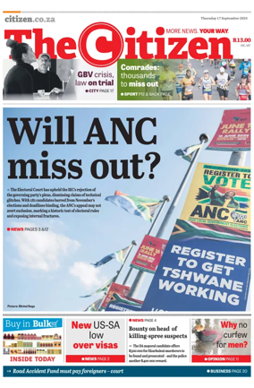 Cover of The Citizen (KZN)