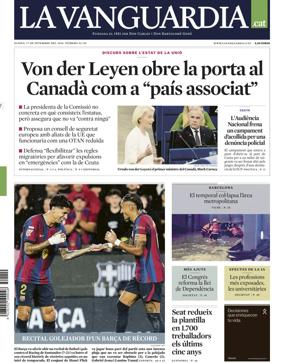 Cover of La Vanguardia (Catalonia - 1st edition)