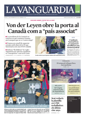 Cover of La Vanguardia (Catala)