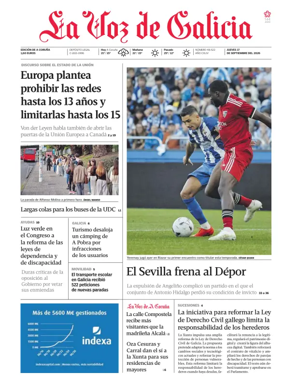 Cover of La Voz de Galicia (A Coruna)