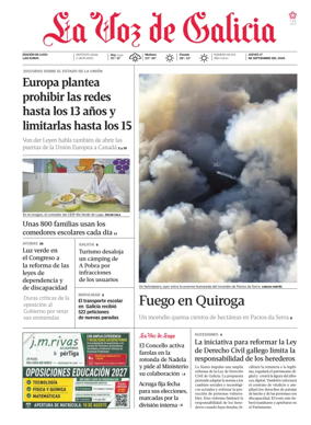 Cover of La Voz de Galicia (Lugo)