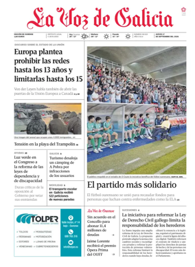 Cover of La Voz de Galicia (Ourense)