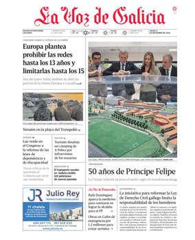Cover of La Voz de Galicia (Pontevedra)
