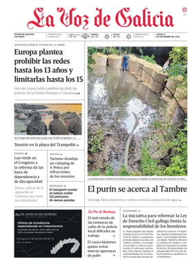 Cover of La Voz de Galicia (Santiago)
