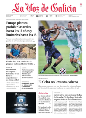 Cover of La Voz de Galicia (Vigo)