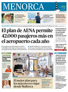 Cover of Menorca Diario Insular