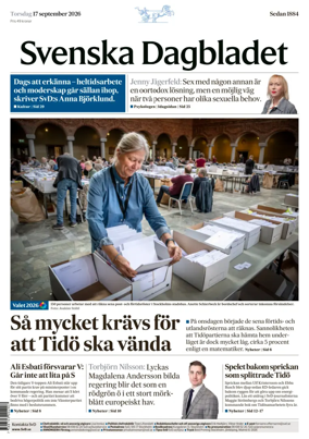 Cover of Svenska Dagbladet