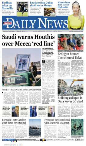 Cover of Hurriyet Daily News & Economic Review