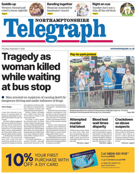 Cover of Northants Evening Telegraph