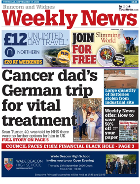 Cover of Runcorn & Widnes Weekly News