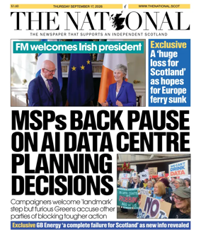 Cover of The National (Scotland)