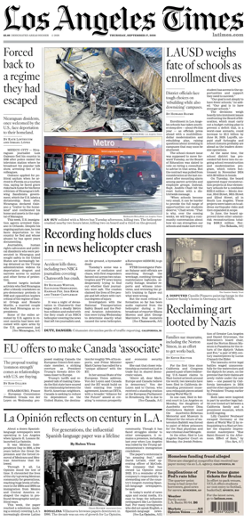Cover of Los Angeles Times
