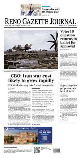 Cover of Reno Gazette Journal