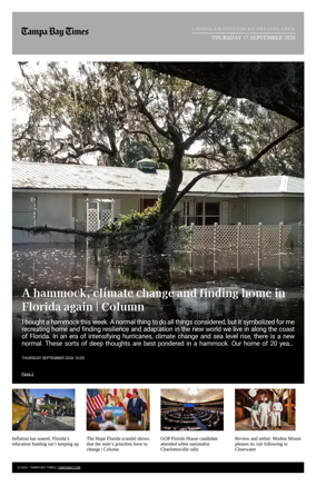 Cover of Tampa Bay Times TFP