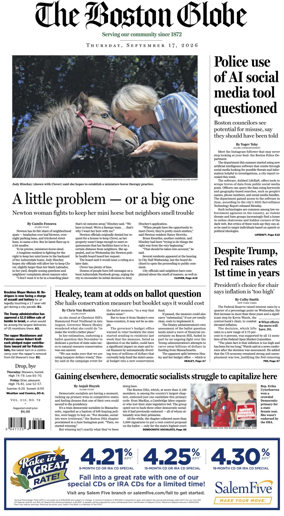 Cover of The Boston Globe