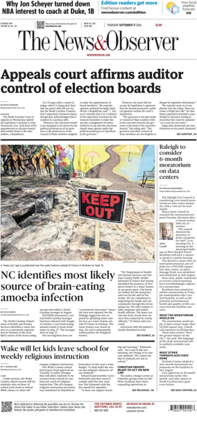 Cover of The News & Observer