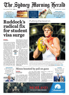 Cover of The Sydney Morning Herald