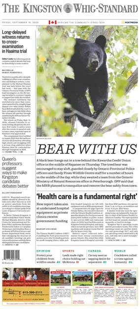 Cover of Kingston Whig-Standard