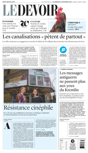 Cover of Le Devoir