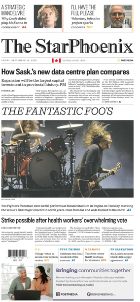 Cover of Saskatoon StarPhoenix
