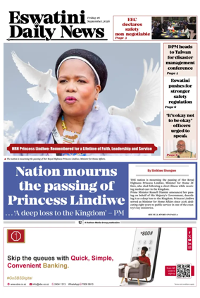 Cover of Eswatini Daily News