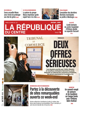 Cover of La Republique du Centre (Orleans - Loiret))