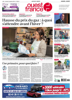 Cover of Ouest France (Angers / Segre)