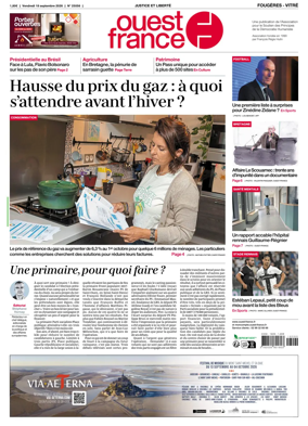 Cover of Ouest-France (Fougeres Vitre)