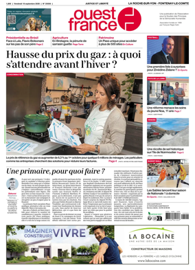 Cover of Ouest France (La Roche-sur-Yon - Fontenay-le-Comte)