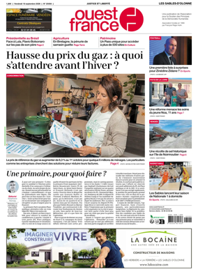 Cover of Ouest France (Les Sables-d'Olonne)