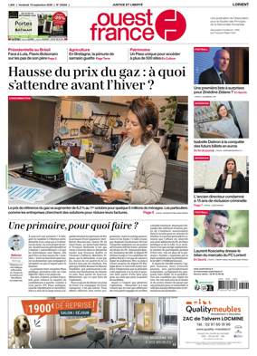 Cover of Ouest France (Lorient)