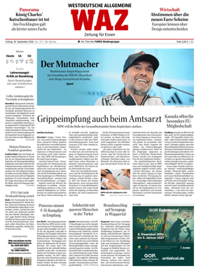 Cover of Westdeutsche Allgemeine Zeitung (Essen)
