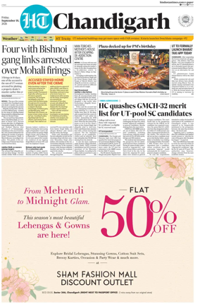 Cover of Hindustan Times (Chandigarh) - Live