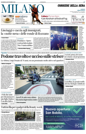 Cover of Corriere della Sera (Milano)