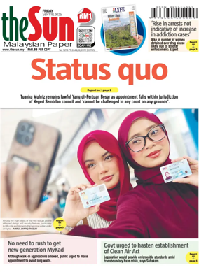 Cover of The Sun (Malaysia)