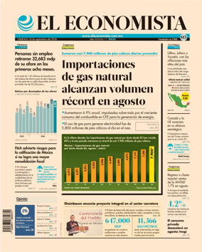 Cover of El Economista (Mexico)
