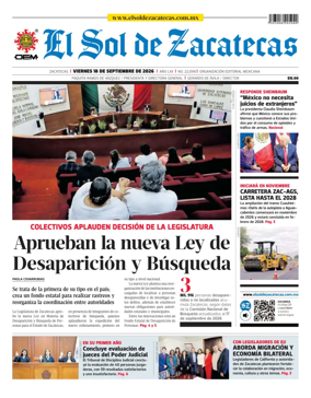 Cover of El Sol de Zacatecas