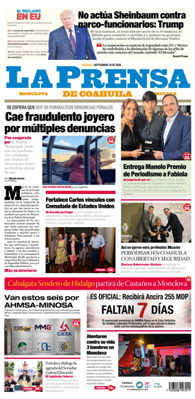 Cover of La Prensa de Coahuila