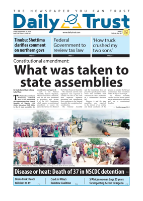 Cover of Daily Trust