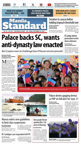 Cover of Manila Standard