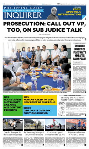 Cover of Philippine Daily Inquirer