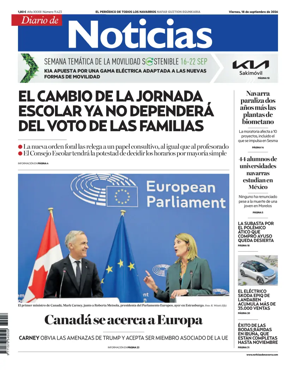 Cover of Diario de Noticias (Spain)