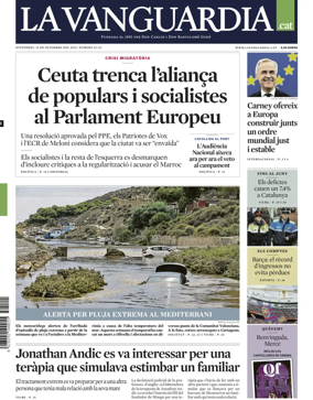 Cover of La Vanguardia (Catalonia - 1st edition)