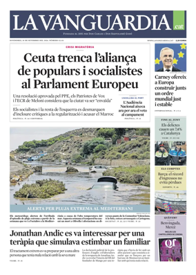 Cover of La Vanguardia (Catala)
