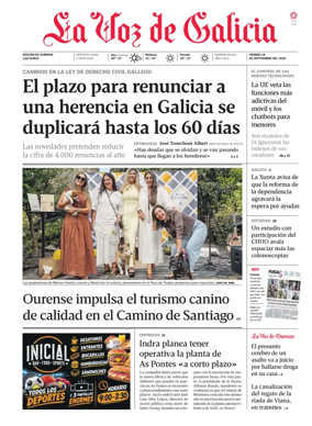Cover of La Voz de Galicia (Ourense)