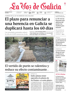 Cover of La Voz de Galicia (Santiago)