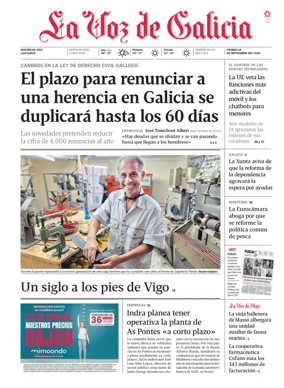 Cover of La Voz de Galicia (Vigo)