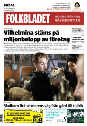 Cover of Folkbladet Vasterbotten
